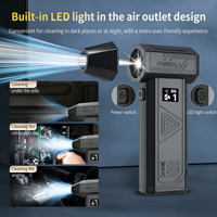 Souffleur d'air turbo 130000 tr/min et nettoyeur, moteur DC sans balais, batterie 8000 mAh, puissance 180 W, lumière LED, contrôle multi-vitesses, écologique