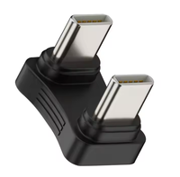 Adaptor USB C 2 dalam 1 pria KE pria, adaptor tipe-c ke tipe-c bentuk U untuk ponsel Tablet
