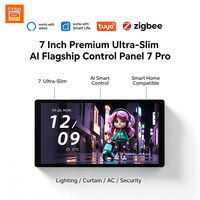 Panneau intelligent tout-en-un TYSH 7 pouces avec passerelle Zigbee Alexa intégrée |   Télécommande IR 720P, Hub mural fin, Panneau de contrôle Tuya Music Host