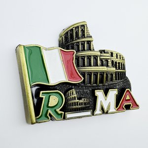 Imán de Refrigerador de Metal Personalizado con la <span class=keywords><strong>Bandera</strong></span> <span class=keywords><strong>Italiana</strong></span> y el Coliseo, Imán de Refrigerador Creativo y Cultural, Pegatinas Magnéticas 3D, Recuerdos de Viaje, Regalo - Product Image 5