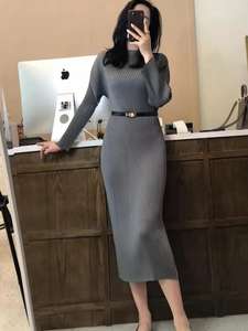 Vestido Maxi Plisado Ecológico de Tela Tejida PY para Mujer, Holgado, Casual, de Manga Larga, Estilo Coreano, Diseño de Moda, Venta al por Mayor en Línea - Product Image 5