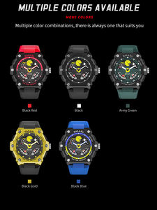 Nuovi orologi sportivi orologi <span class=keywords><strong>da</strong></span> <span class=keywords><strong>polso</strong></span> a doppio Display <span class=keywords><strong>da</strong></span> uomo con retroilluminazione <span class=keywords><strong>cronometro</strong></span> 8092 orologi digitali <span class=keywords><strong>da</strong></span> uomo - Product Image 2