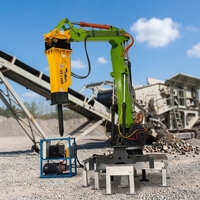 Bras de démolition mécanique télécommandé Mannick avec PLC pour excavatrice de 20 tonnes, alimenté par moteur, garantie de 6 mois