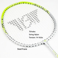 Raquette de badminton en acier personnalisée en gros promotionnelle, raquette de badminton pour le jeu, pour la plupart des personnes, sports/entraînement OEM