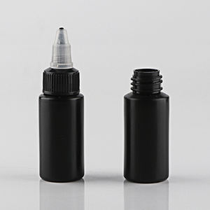 Botellas de plástico negro de 30ml, botellas dispensadoras de pegamento vacías, botellas de pigmento de pintura, botella de líquido artesanal con tapas - Product Image 1