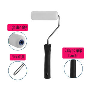 Kit de rouleaux <span class=keywords><strong>à</strong></span> <span class=keywords><strong>peinture</strong></span> en mousse industrielle de 4 pouces, haute densité, double design arrondi, mini réparation murale DIY, OEM, décoration intérieure - Product Image 2