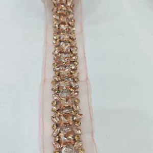 Encaje de Lujo con Pedrería <span class=keywords><strong>Rosa</strong></span> para Mujer, Adorno de Encaje Elegante para Decorar Vestidos de Noche - Product Image 6