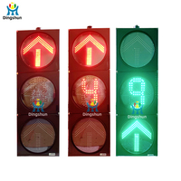 Feu de signalisation routière LED Dingshun 200/300/400mm haute luminosité, alimenté par le réseau électrique, en matériau PC, étanche, de qualité ingénierie