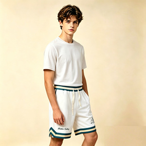 Shorts de basketball américains pour jeunes garçons avec logo personnalisé, imprimé lettres, coupe ample, décontractés, jambe droite, streetwear d'été, vente en gros - Product Image 2