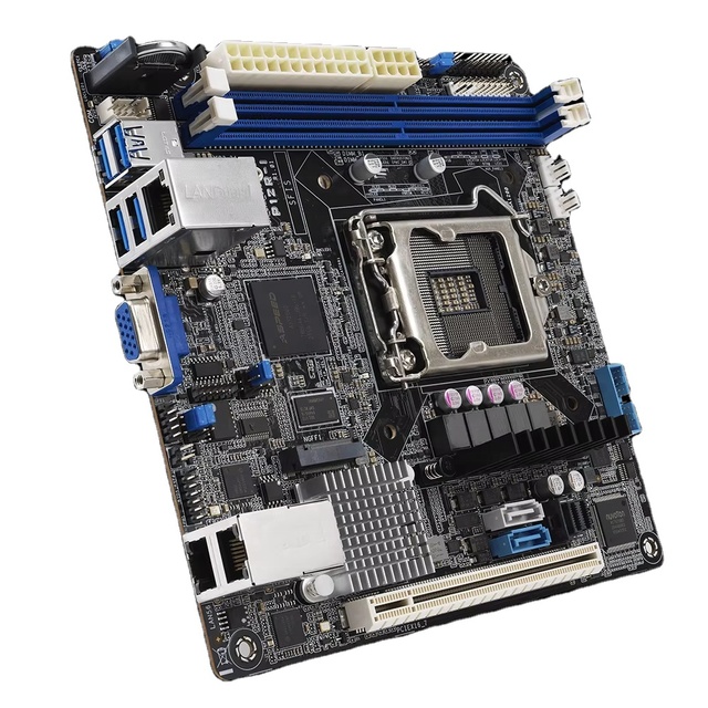 RMHUNTIC New Workstation Motherboard for E-2300 LGA 1200 Mini ITX P12R-I with Double Channel 32GB Max RAM and SATA Ports