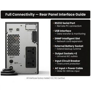Alimentation sans interruption (ASI) en ligne 1KVA 2KVA 3KVA 110V 120V avec batterie externe - Product Image 4