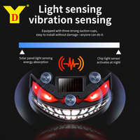 Lumière d'ambiance solaire LED YD Demon Eye pour voiture, chargement USB-C, fixation par ventouse, sans câblage, 5 couleurs, lumière d'avertissement pour pare-brise et lunette arrière