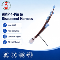 Connecteur en Y OEM AMP 4 broches femelle en cuivre étamé 16-14AWG isolé PVC 250V, 5 voies, 100% testé