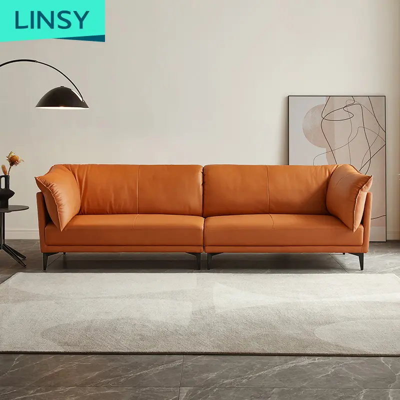 Linsy Italiaanse Stijl Sofa Set Woonkamer Meubels Lederen Bank Woonkamer Sectionele Banken