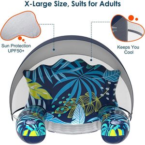 Hongcheng U-Shaped Pool Float 86x75x55cm Inflatable Lounge Chair With Cup Holders For Adults And Pets Swimming Relaxation - Product Image 4