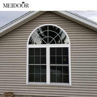 Fenêtres en aluminium modernes certifiées NFRC pour la sécurité de la maison Formes spéciales coupe-vent Ligne de grille supérieure en arc Fenêtres fixes