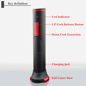 Tire-bouchon électrique rechargeable de luxe en acier inoxydable avec tire-bouchon à batterie au Lithium avec coupe-feuille Utilisation de la <span class=keywords><strong>barre</strong></span> <span class=keywords><strong>d</strong></span>'alimentation USB - Product Image 4
