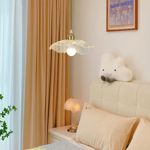 Lámpara Colgante de Diseño Loto, LED E27, Redonda, de Cristal, Estilo Moderno y Minimalista para el Hogar, Color Crema - Product Image 4