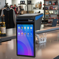 Caja Registradora OCOM POS-T8, Terminal Punto de Venta Todo en Uno de 8 Pulgadas, 4 GB + 64 GB, Impresora de Etiquetas de 80 mm, Terminal Punto de Venta Móvil Portátil