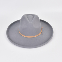Chapeau Fedora Unisexe de Luxe Style Rancher 100% Polyester à Bord Plat Rigide avec Bande Décorative Uni pour Affaires, Décontracté, Extérieur, Fêtes, Quatre Saisons