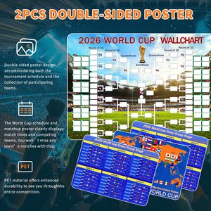 Yichuke 2026 - Juego de 2 Pósters 2 en 1 para Horarios de Fútbol, Colección de 48 Equipos, Tamaño A2 Funcional para <span class=keywords><strong>Partidos</strong></span> - Product Image 1