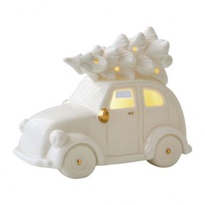 New <b>White</b> Snowman Car Bell <b>Tree</b> Tabletop Home Ornament <b>Christmas</b> Gift Ceramic Party Decoration <b>With</b> Led <b>Lights</b> - Product Image 5