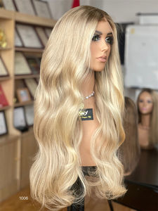 2024 invierno nuevo tímido superventas Invisible HD 13*5 Patchwork cabello humano platino peluca rubia para alopecia pérdida de cabello promedio mujeres - Product Image 2