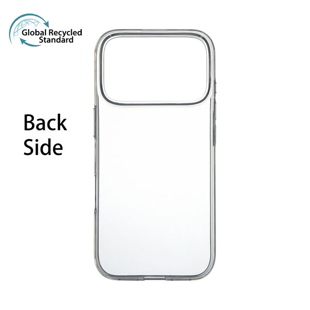 Clear Phone Case Eco Friendly Recycled Material GRS Certified Soft TPU Cover for iPhone 17 Pro Max Custom Logo Laser Engraving