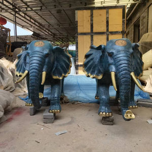 जीवन आकार के आउटडोर उद्यान सजावट के लिए कांस्य हाथी मूर्तियां - Product Image 1