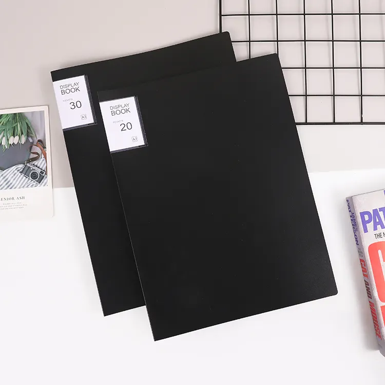 Carteira transparente de plástico com a3 tamanhos, pasta de livro de apresentação de bolso 20/30 para escritório, material escolar, pasta de livro de portfólio de arte
