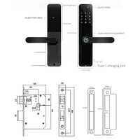 Serrure de porte intelligente à empreintes digitales, contrôle par application WiFi, 50 empreintes digitales, 1000 cartes IC, 150 mots de passe, maison, hôtel