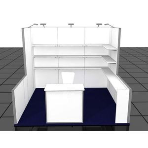 บูธแสดงสินค้าแบบโมดูลาร์ DIY ขนาด 10x10 ฟุต ใช้ซ้ำได้ สำหรับธุรกิจอัตโนมัติ ทนไฟ น้ำหนักเบา ติดตั้งง่าย สำหรับ 2 <span class=keywords><strong>คน</strong></span> - Product Image 2