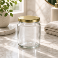Pot en verre rond de 200 ml (7 oz) pour emballage de noix et de graines, avec couvercle métallique à vis, sérigraphié, qualité alimentaire