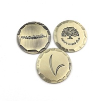 Marqueur de balle en métal martelé personnalisé en laiton antique, cuivre, argent, noir, avec logo gravé au laser