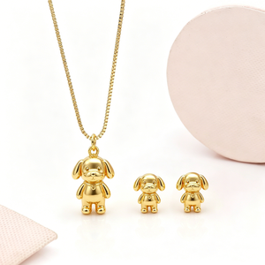<span class=keywords><strong>Conjunto</strong></span> de Joyería de <span class=keywords><strong>Collar</strong></span> <span class=keywords><strong>y</strong></span> <span class=keywords><strong>Pendientes</strong></span> con Diseño de Oso, Bonito Regalo de Moda para Cumpleaños, con Piedra, Venta al por Mayor, Lindo Diseño de Perro Animal - Product Image 1