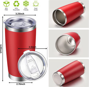 Vaso Térmico de Acero Inoxidable de 20 oz con Logotipo Personalizado, Doble Pared, Aislado al Vacío, Tapa Antiderrames para Fiestas - Product Image 2