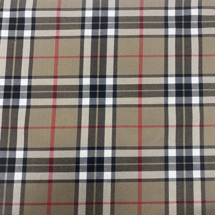Custom Design 225GSM Breathable Polyester Rayon Spandex Yarn Dyed Check Fabrics For Coats