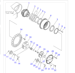 208-27-00242 208-27-00241 Reductor Final para Excavadora KOMATSU PC300-7 PC400-7 PC400LC-7 PC450-7 PC450LC-7 Motor de Traslación de Oruga - Product Image 6
