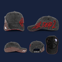 Casquette de baseball rétro en denim délavé avec logo personnalisé, impression numérique, broderie 3D, 6 panneaux
