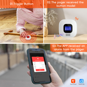 Tuya Wifi người già người chăm sóc máy nhắn tin SOS nút khẩn cấp không dây nút chuông cửa Hệ thống gọi máy chủ hệ thống cảnh báo an toàn tại nhà - Product Image 3