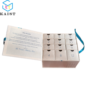Custom Beige Calendar Book Style <strong>Box</strong> with 12 Drawers - Christmas Advent &amp; <strong>Subscription</strong> <strong>Cosmetic</strong> Packaging, Fully Customizable - Product Image 5