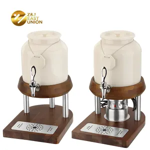 Hot Sale 10L Serving Dispenser Wooden Base Milk Tea Juice Coffee Dispenser