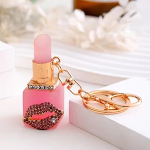 Porte-clés de luxe tendance et <span class=keywords><strong>sexy</strong></span>, baume à lèvres, porte-clés en cristal, porte-clés brillant en strass, porte-clés rouge à lèvres, porte-clés rouge à lèvres brillant - Product Image 6