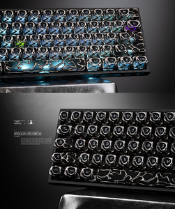 HZGAMER <span class=keywords><strong>Clavier</strong></span> mécanique personnalisé artisanal de style cyberpunk en chrome argenté, touches de <span class=keywords><strong>clavier</strong></span> pour joueurs, accessoires pour PC, fabriqué en Chine, anglais - Product Image 2