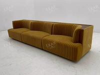 Canapé en velours moderne de luxe 3400 mm, canapé modulaire minimaliste italien avec étagère de rangement pour salon, villa