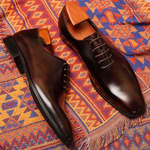 2025 Trending Pointed-Toe Retro Men's Leather <b>Shoes</b> hand made Genuine Leather Business <b>shoes</b> Plain Smooth <b>dress</b> <b>shoes</b> & <b>oxford</b> - Product Image 1