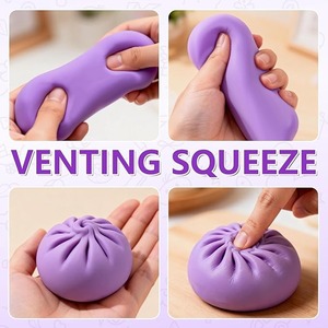 Mainan Squishy Bentuk Pangsit, Mainan Fidget Lucu Pereda Kecemasan dengan Kotak Pengukus, Lembut untuk Diremas, untuk Anak-anak - Product Image 2