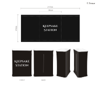 Comptoir d'exposition personnalisé avec impression par sublimation, 80x40x97cm, table pliante rectangulaire avec éclairage LED pour exposition