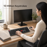 Pengetikan Nyaman Respon Cepat 104-Tombol 2.4GHz RF Nirkabel Multimedia untuk Laptop Gaming Keyboard dan Mouse Set Keyboard Mouse