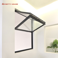 Fenêtre pliante verticale en aluminium NFRC Fenêtre pliante en aluminium à double vitrage Fenêtre pliante verticale en aluminium pour magasin de cuisine